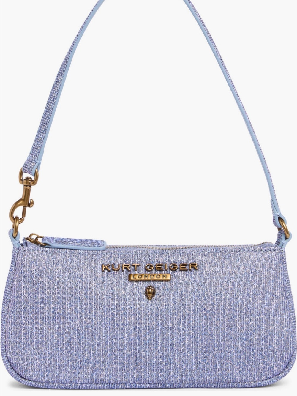 Kurt Geiger Highgate Lilac Glitter Shoulder Bag with Gold Hardware